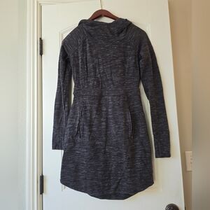 Athleta Blissful Hoodie Dress XS Gray Thumbholes Soft Stretch Athleisure